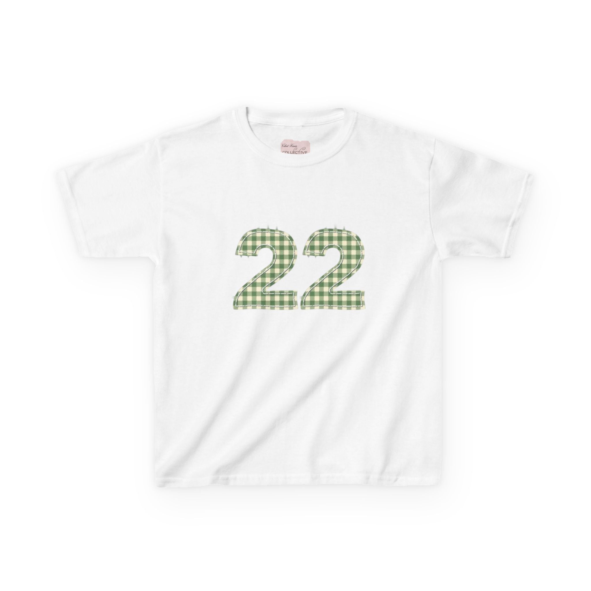 22 plaid baby tee