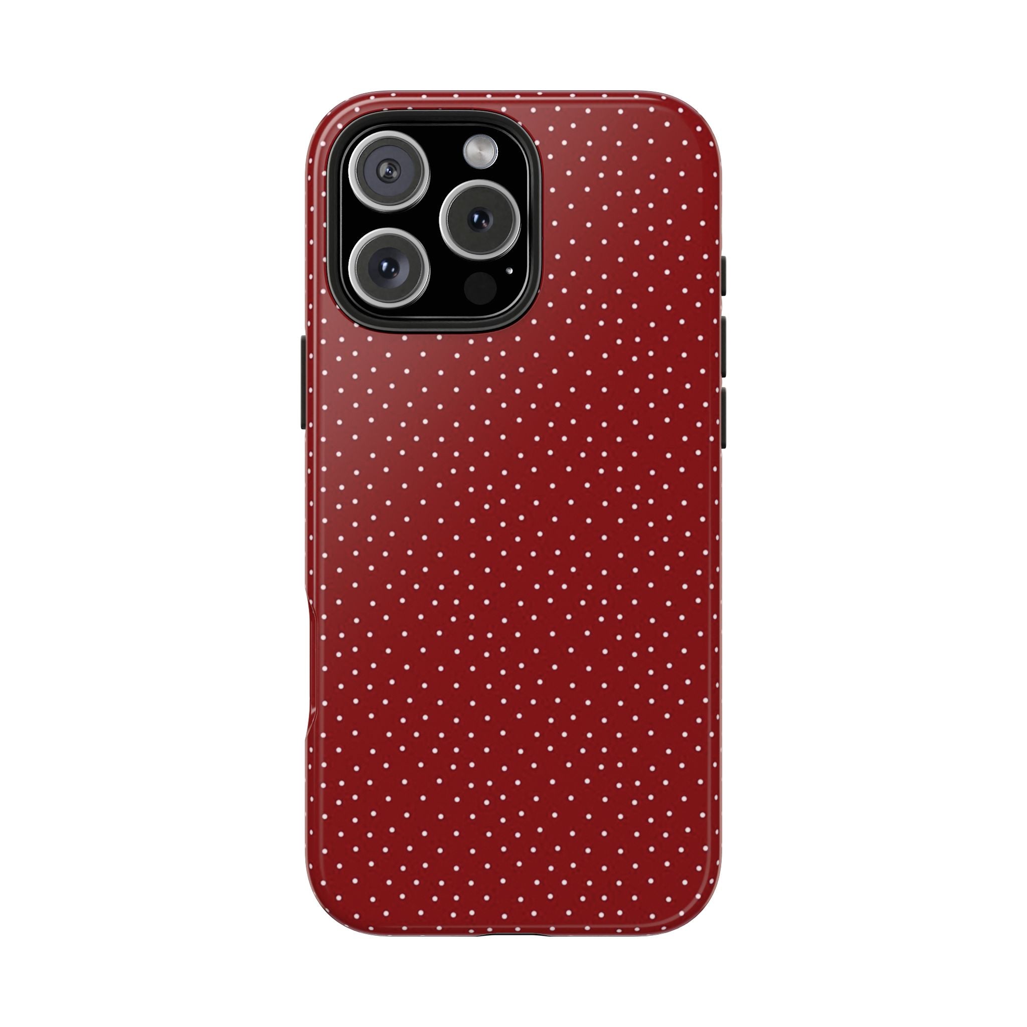 burgundy polkadot phone case