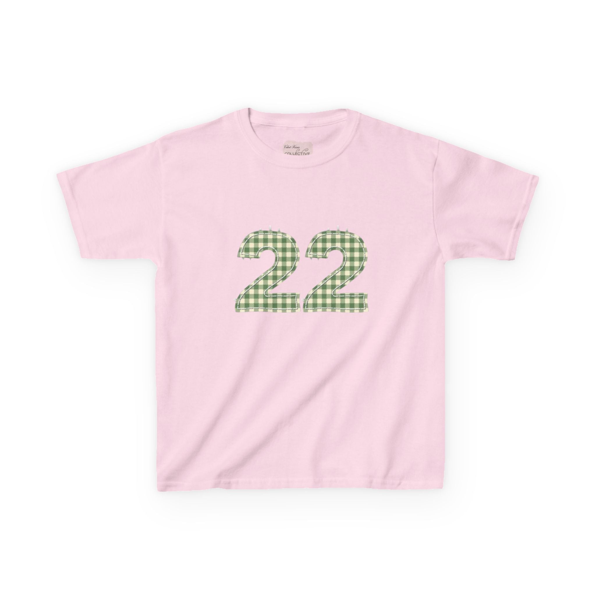 22 plaid baby tee