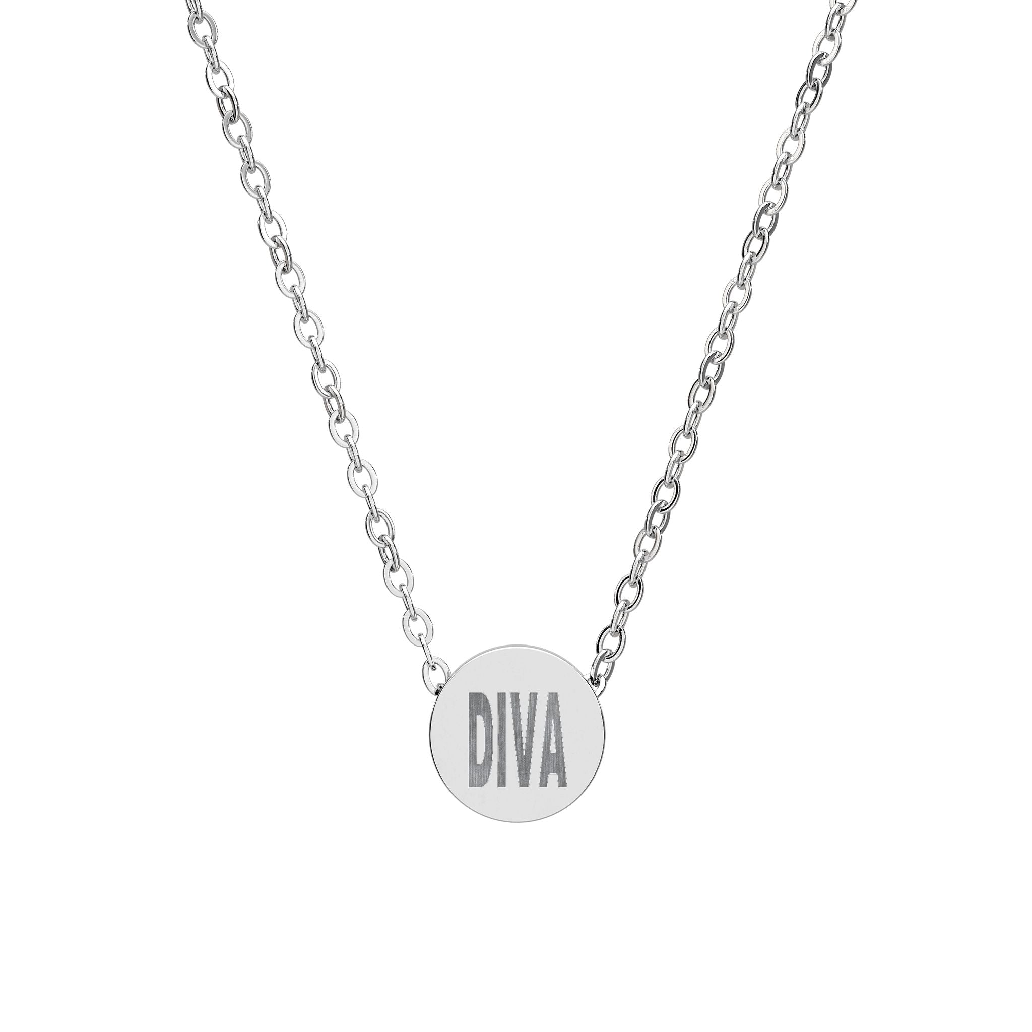 diva mini engraved necklace