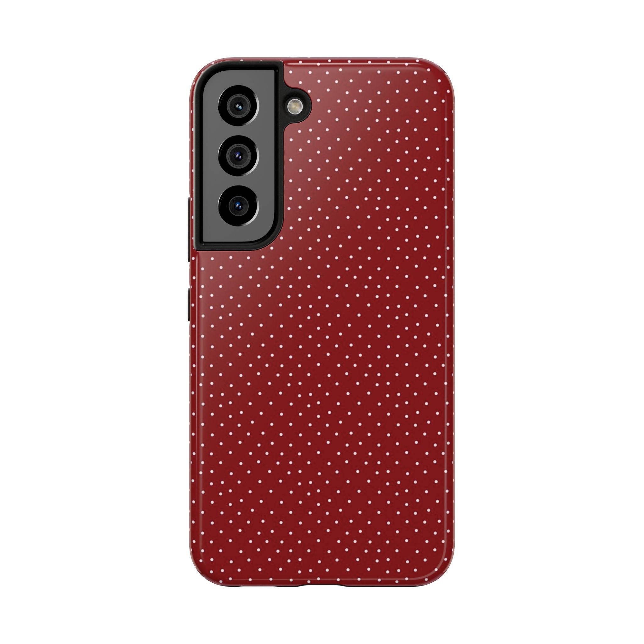 burgundy polkadot phone case