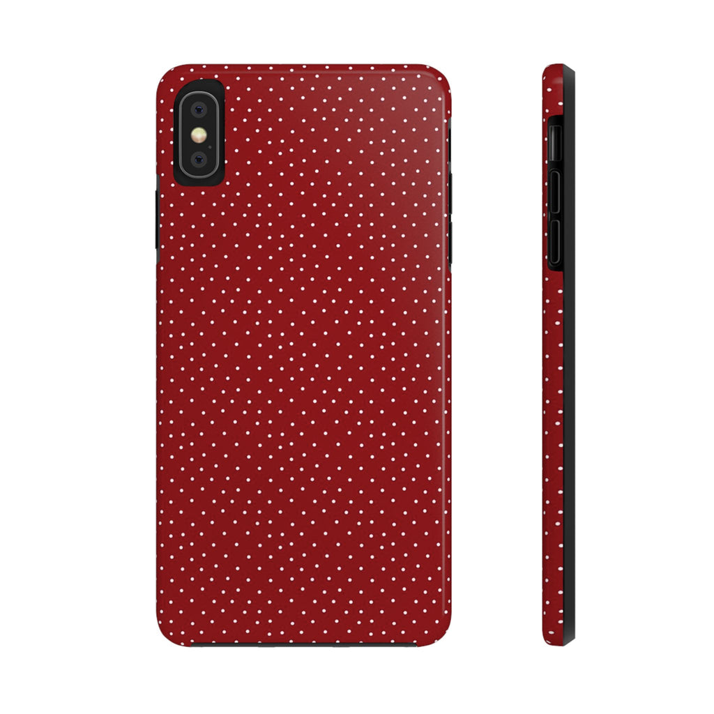 burgundy polkadot phone case