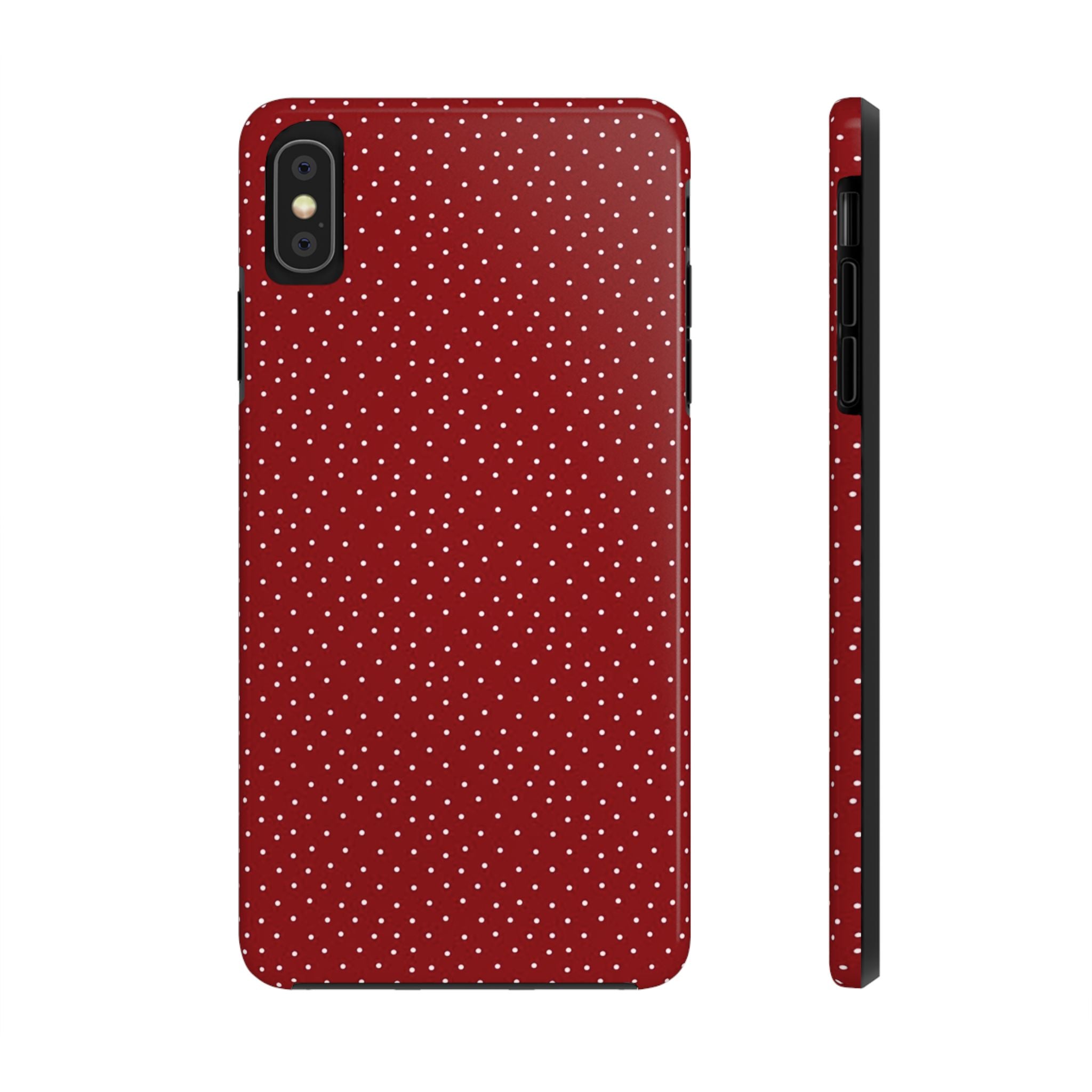 burgundy polkadot phone case