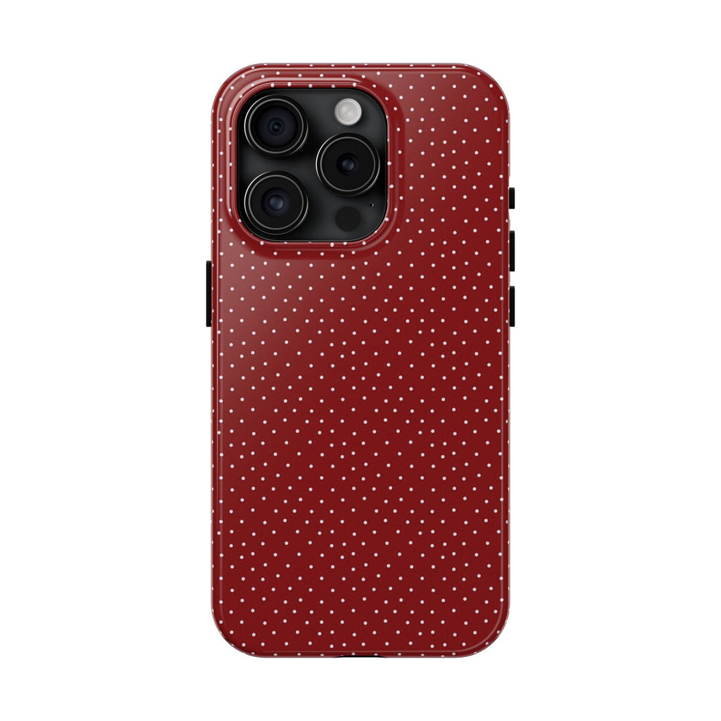 burgundy polkadot phone case