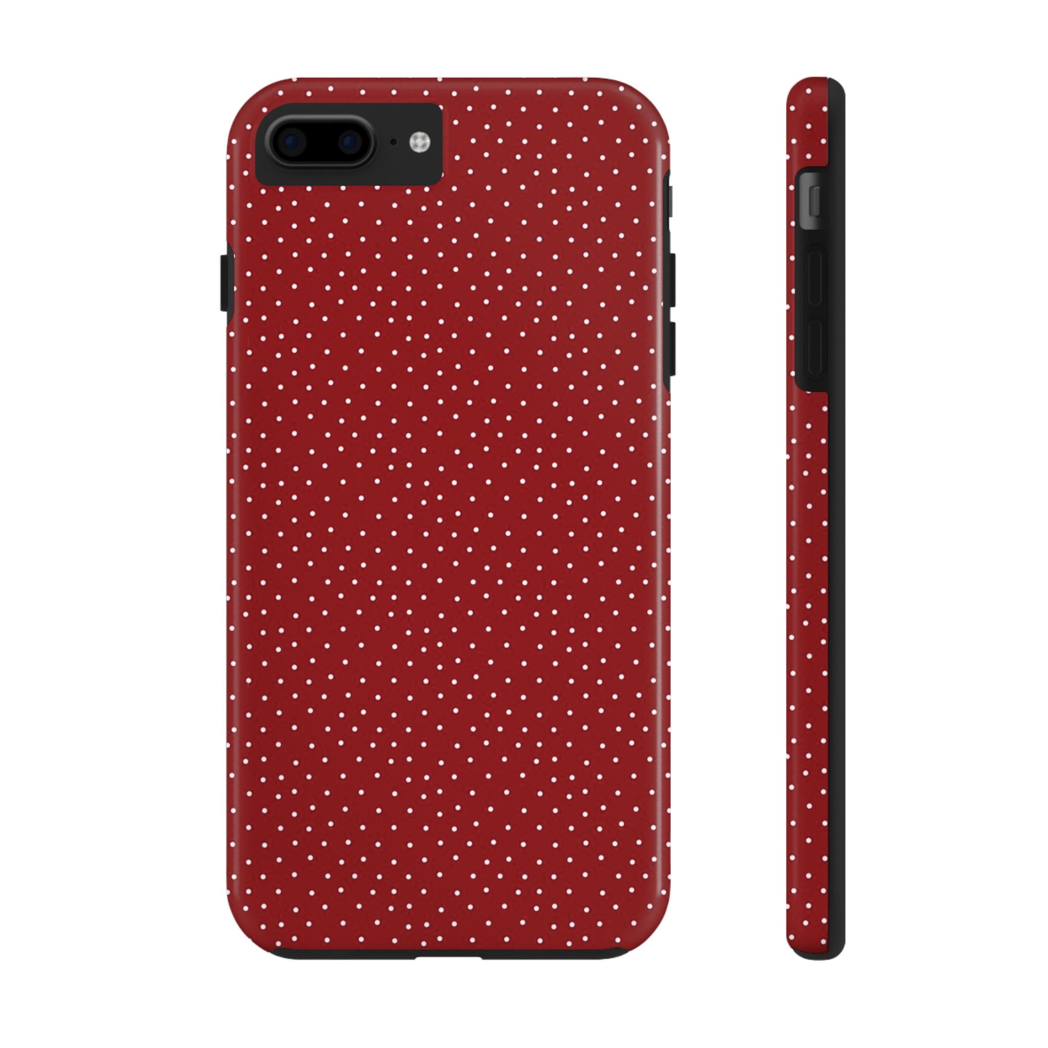 burgundy polkadot phone case