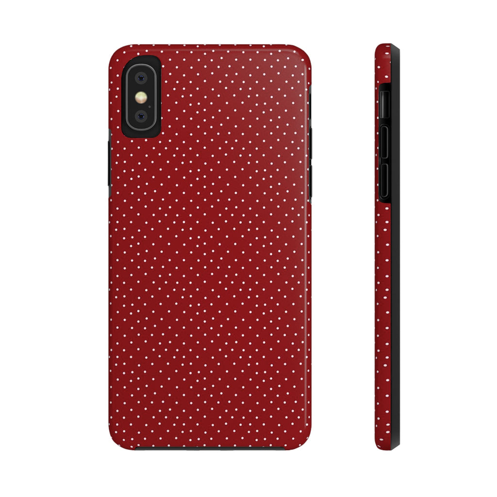 burgundy polkadot phone case
