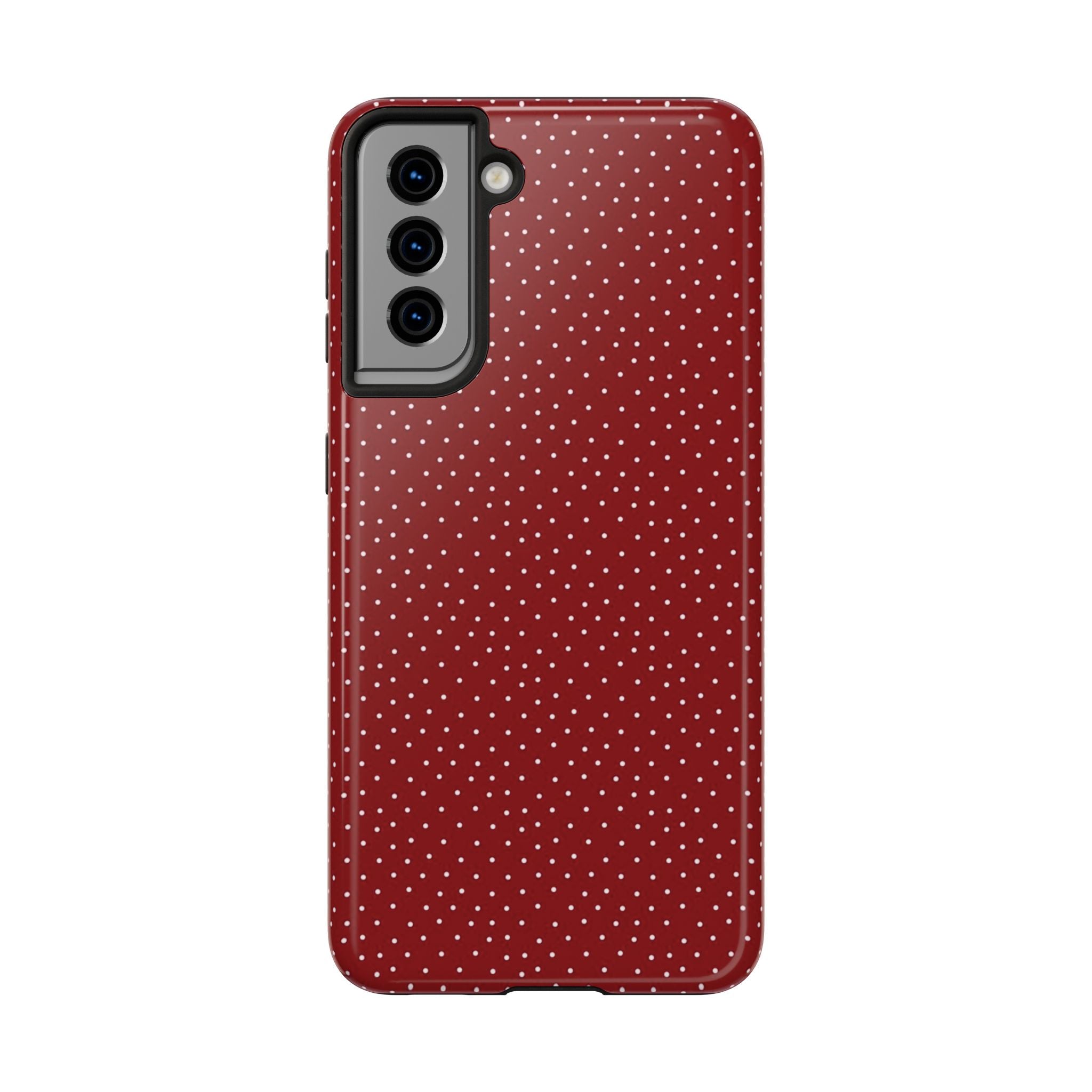 burgundy polkadot phone case