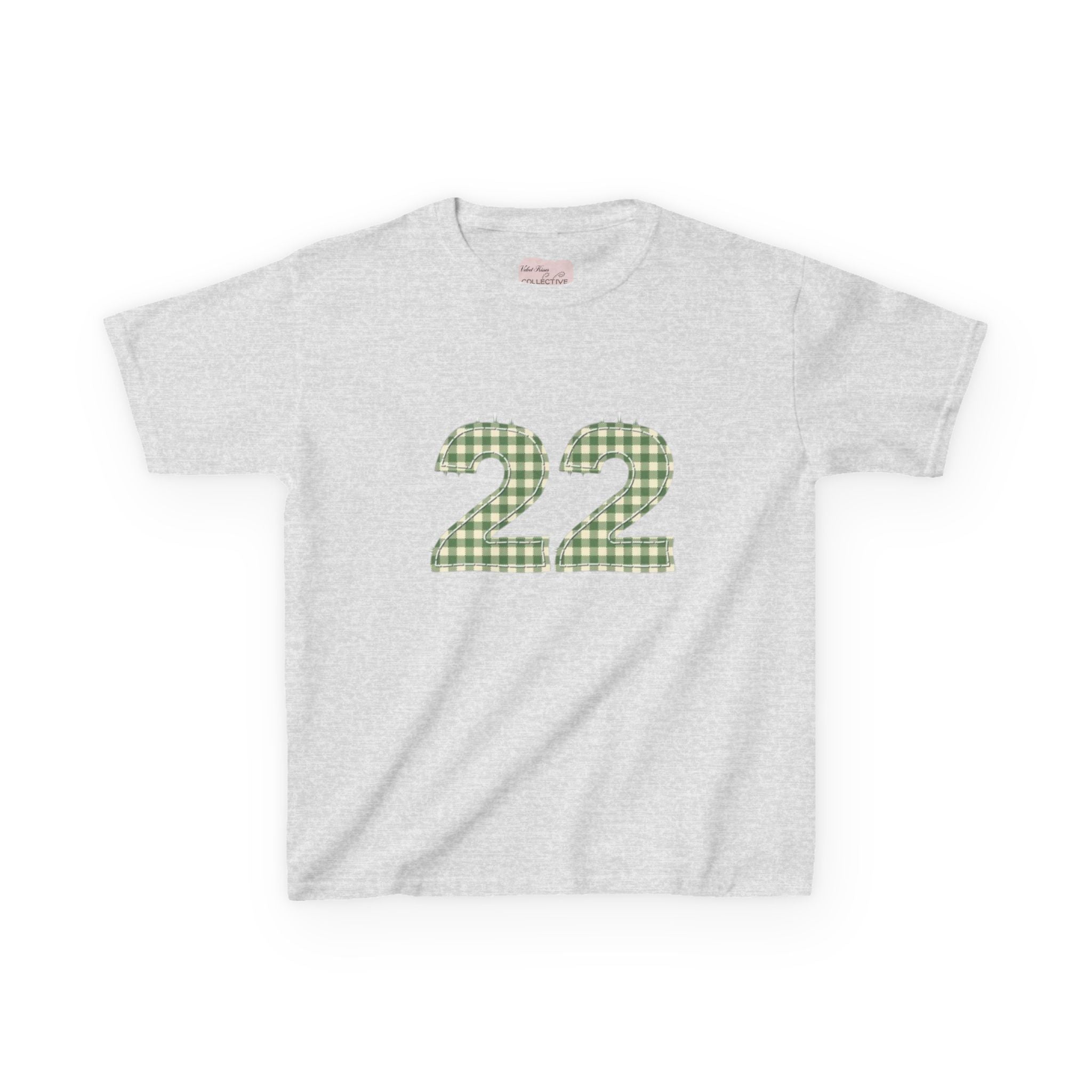 22 plaid baby tee