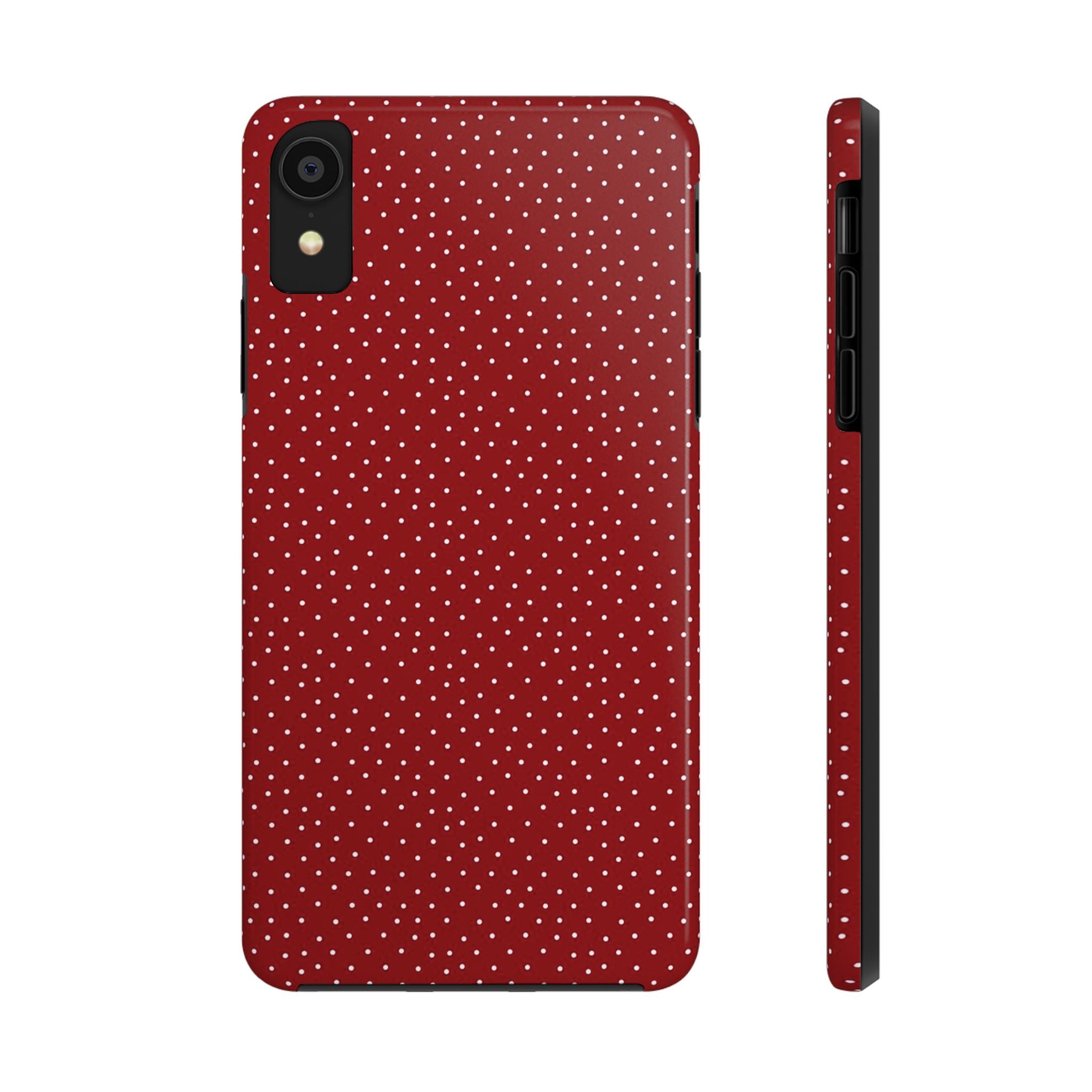 burgundy polkadot phone case