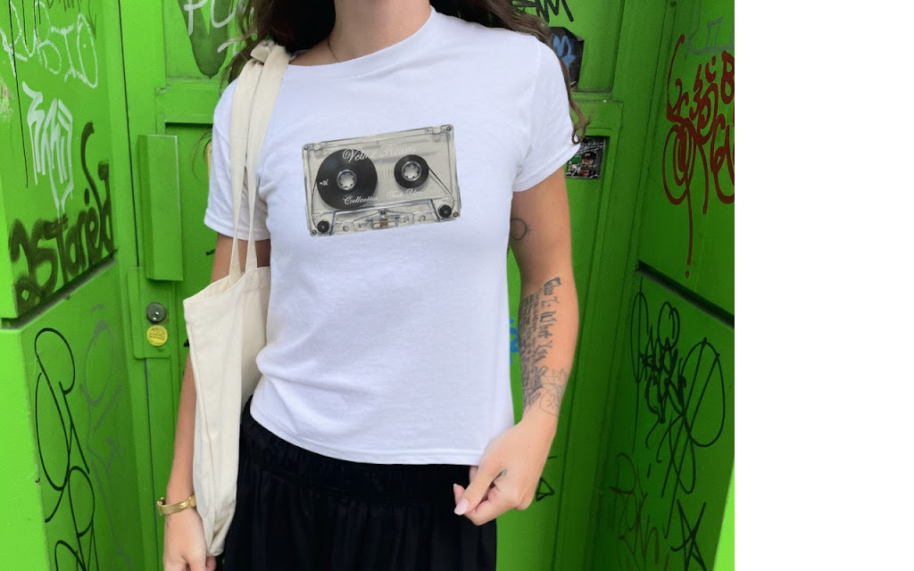 stream velvet kisses baby tee