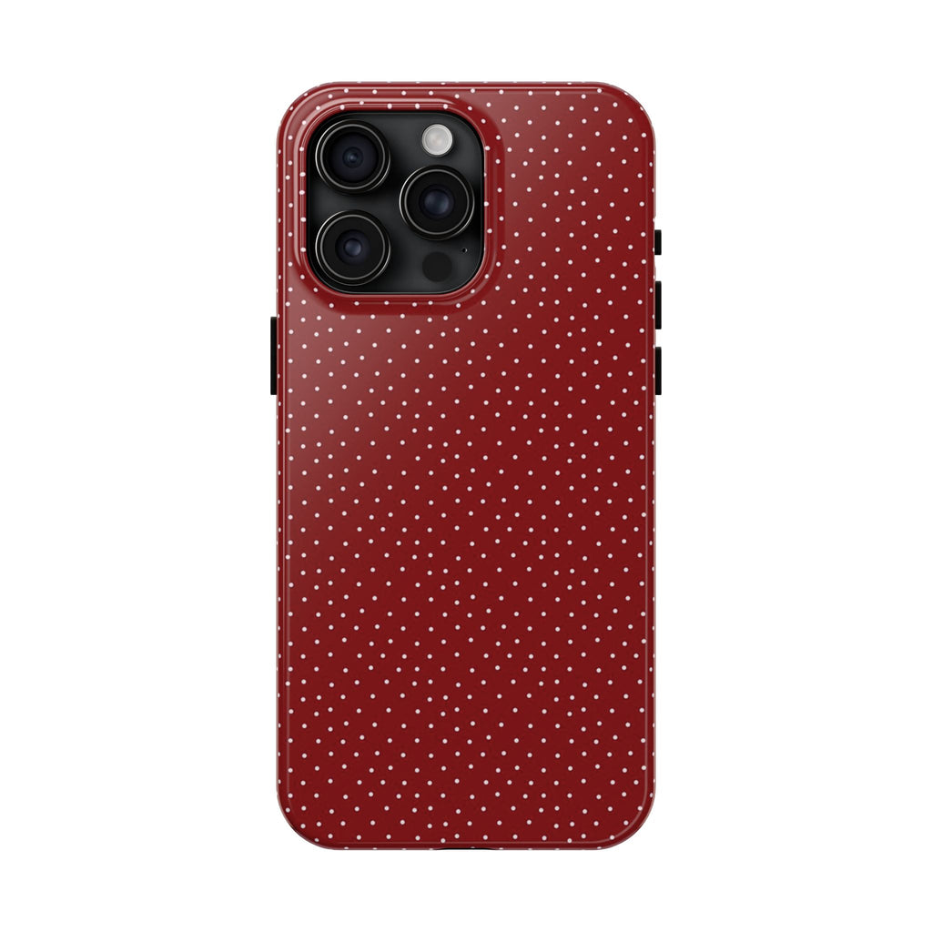 burgundy polkadot phone case