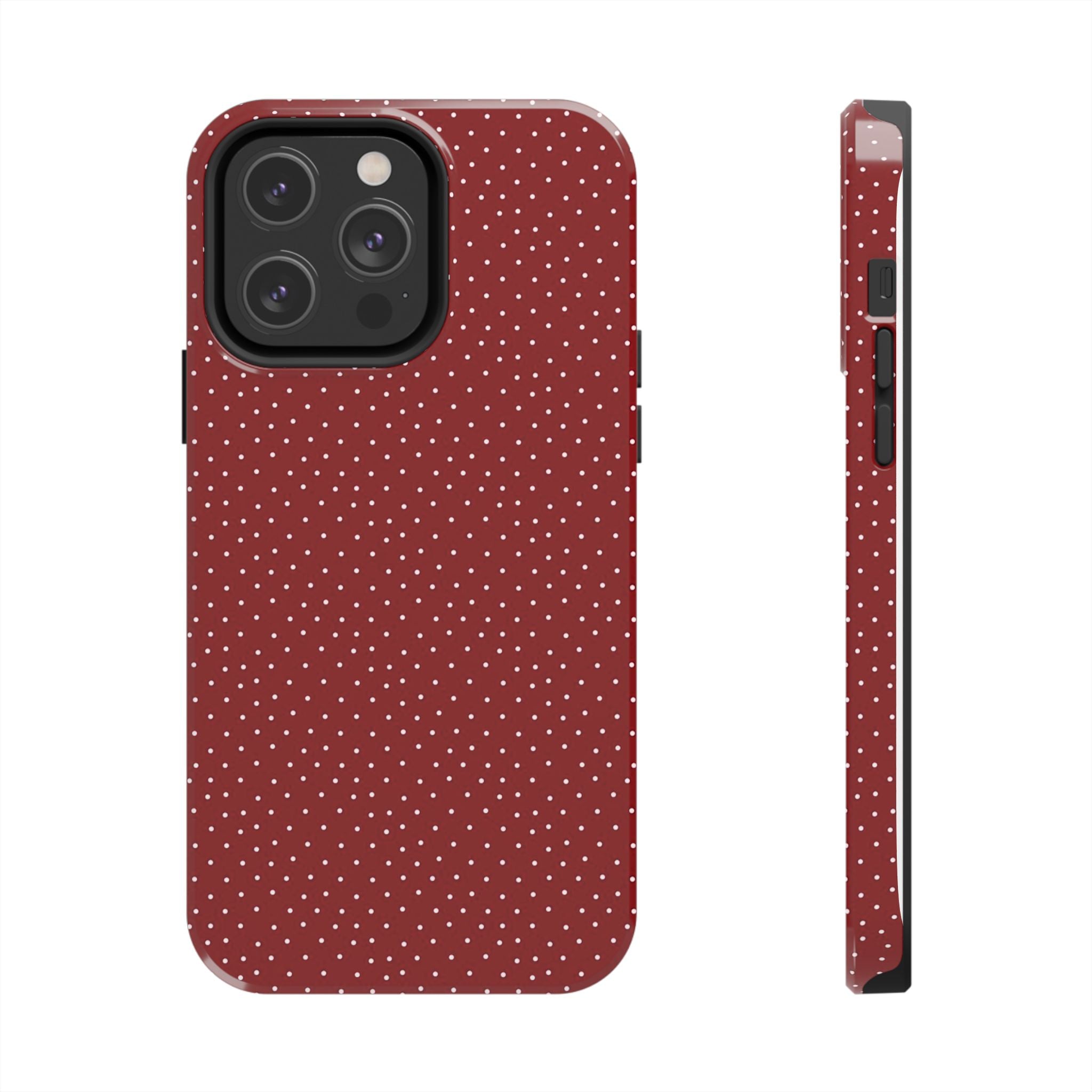 burgundy polkadot phone case