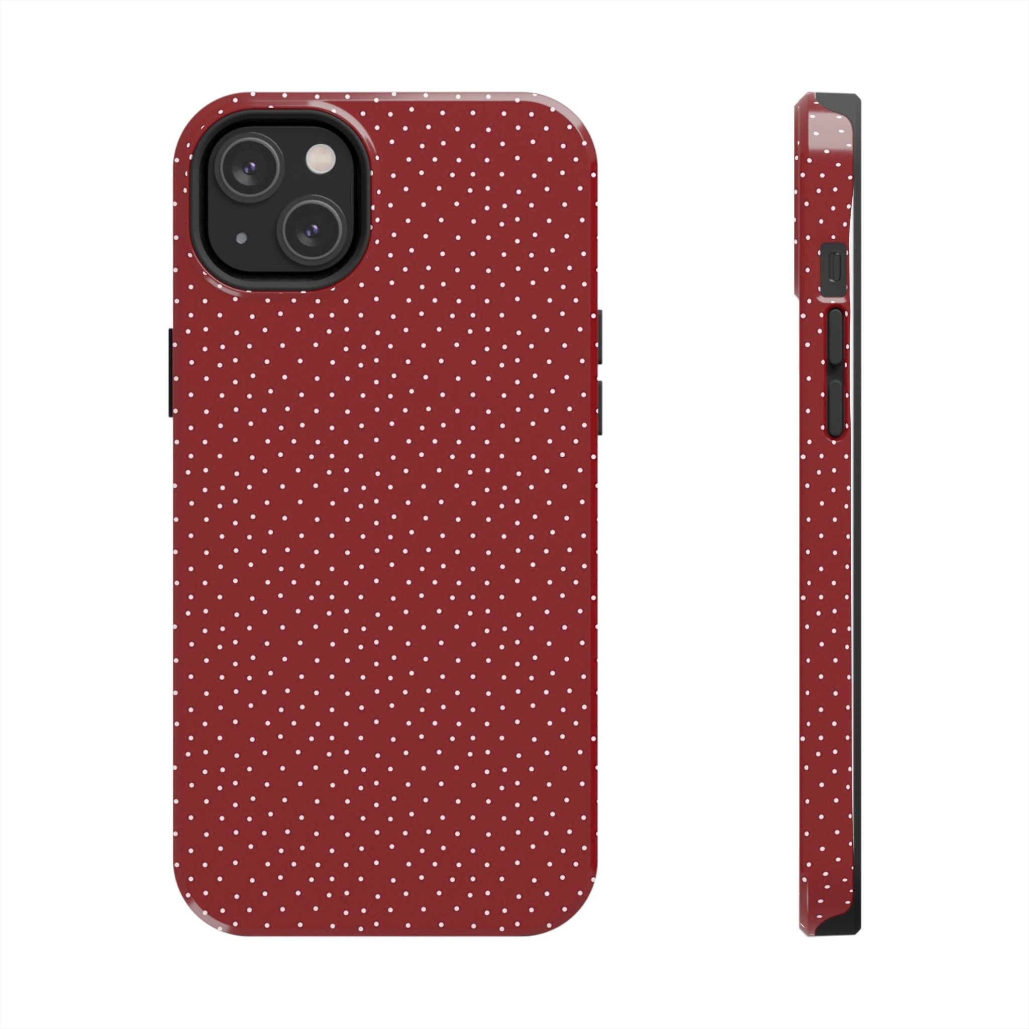 burgundy polkadot phone case