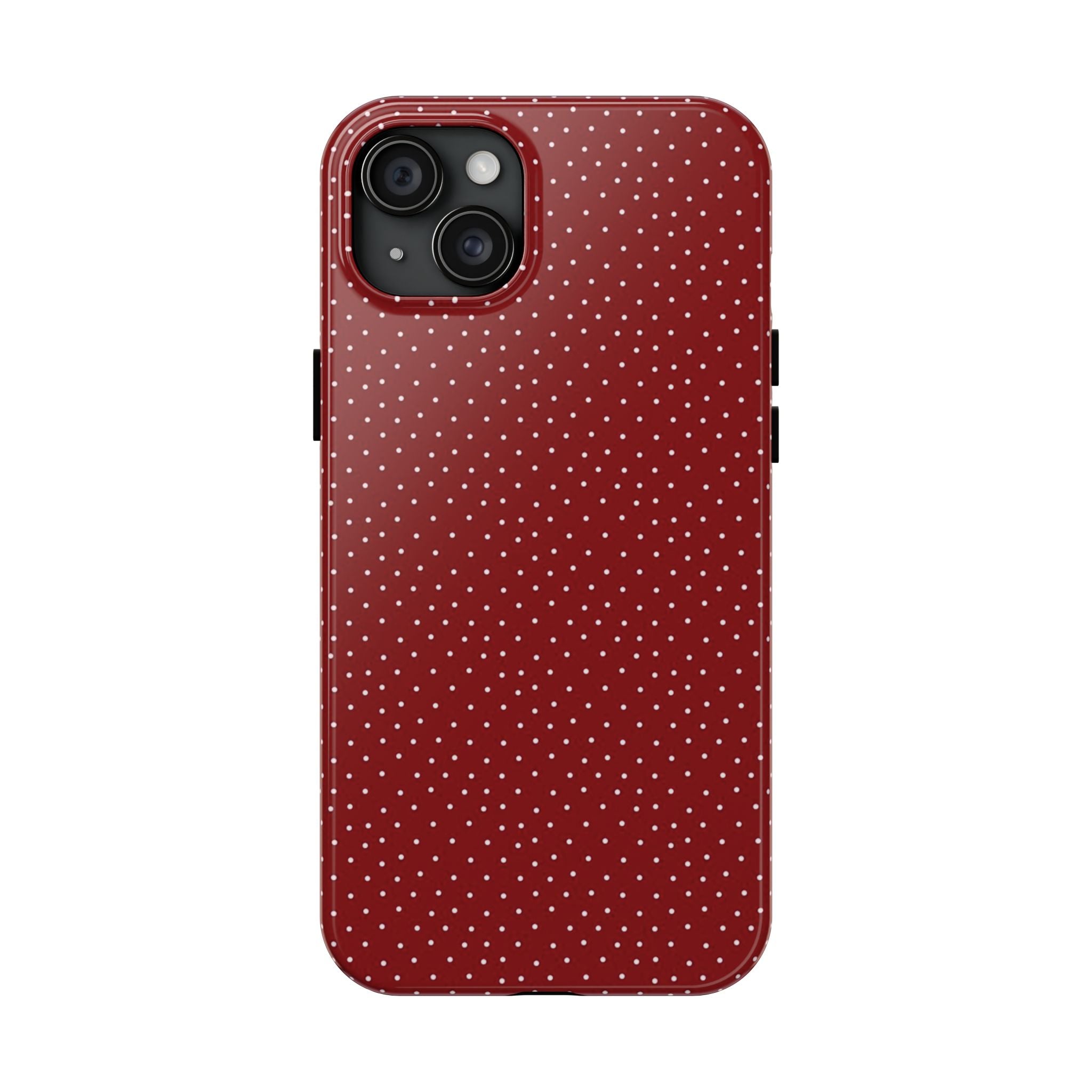 burgundy polkadot phone case