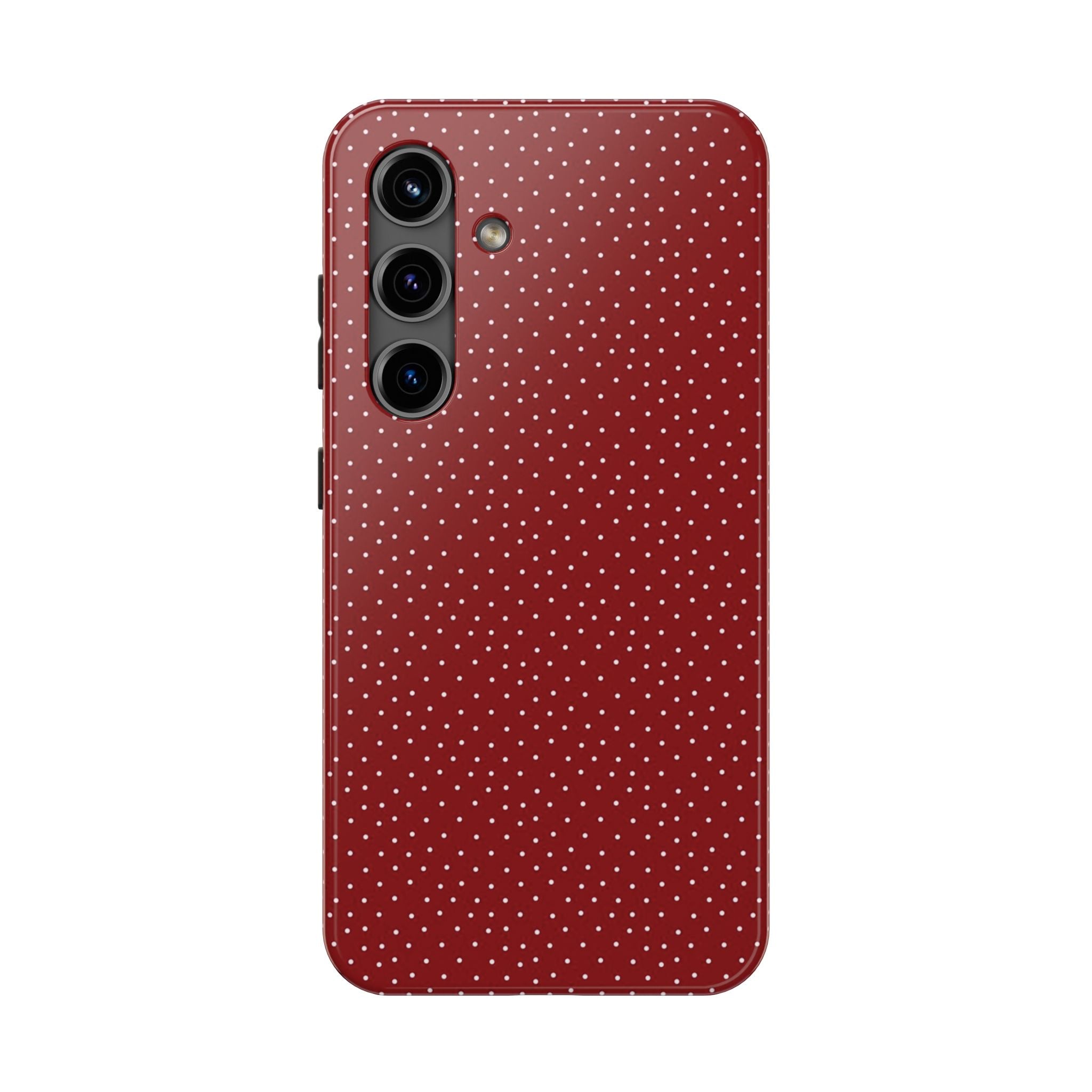 burgundy polkadot phone case